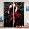 2pcs,Curtains Christmas Candy Cane Pinecone Bow (3) Contemporary Modern Curtains Machine Washable Fabric Curtains Decorations