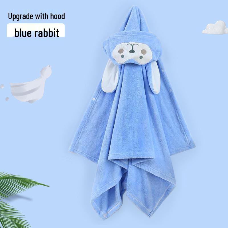 Water-Absorbent Cartoon Hooded Bath Towel Cape for Newborns & Toddlers