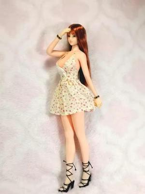 MKFDCYOKOFC 16 Scale Costume, 16 Scale Figure Clothes, Female Floral Dress, Cute Skirt, Sexy Low-Curve Skirt for Summer (Body, Head, Shoes, Etc. Not