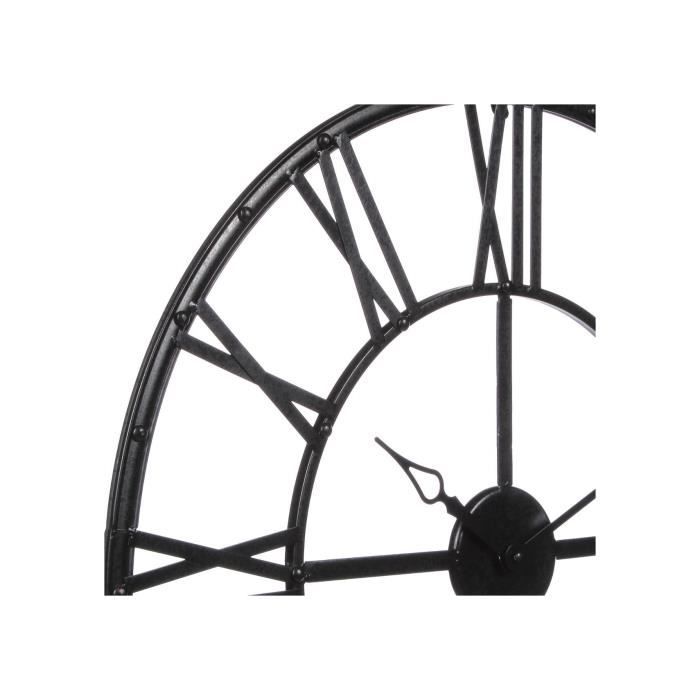 Pendule métal vintage diamètre 70 cm Atmosphera - Noir