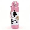 1PC Pet Dog Paw Black White Silhouette Print 750ml Color Plastic Sports Water Bottle Leakproof Flip Straw Lid Suitable for Sports Office Home Use