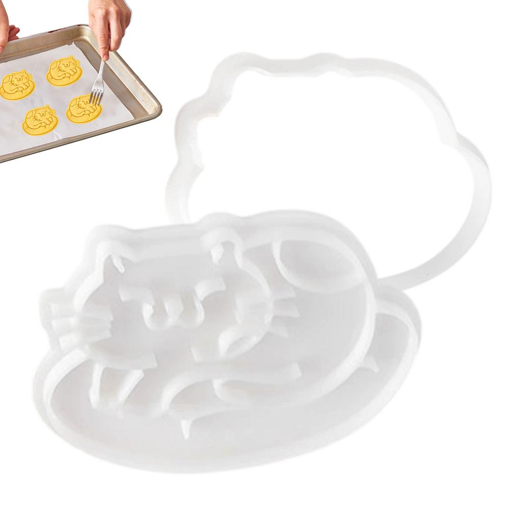 Cat Baking Mold Biscuits Cutter Stamp Cook Tool Easy Demolding Cute Mould For Baking Wedding Party Valentine Festival