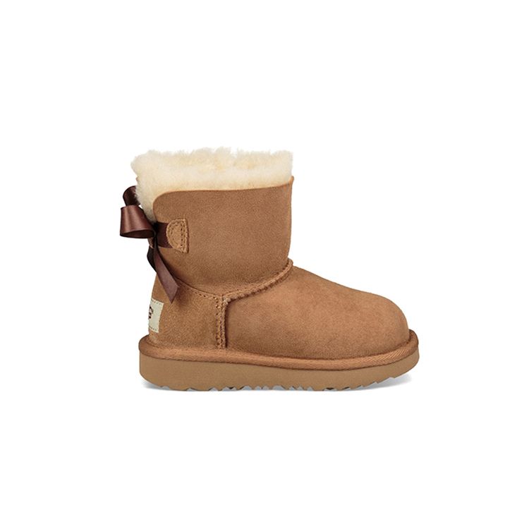 UGG Mini Bailey Bow II Boot Chestnut (Toddler) Kids Sneakers 1017397T-CHE