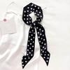 Women Narrow Long Scarf 190X4.5Cm Polka Dot Tie Bag Ribbon Headband Choker Streamer Lady Accessories