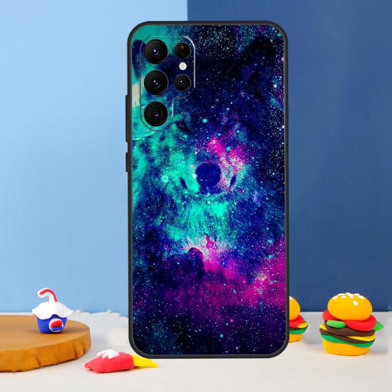 Animal Wolf Galaxy Phone Case For Samsung Galaxy S24 S25 Ultra S9 S10 S20 S22 S21 S23 Plus S24 FE Cover Coque