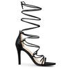 Allegra K Women's Lace-Up Sandals with Stiletto Heels, Black, Size 25.0 cm