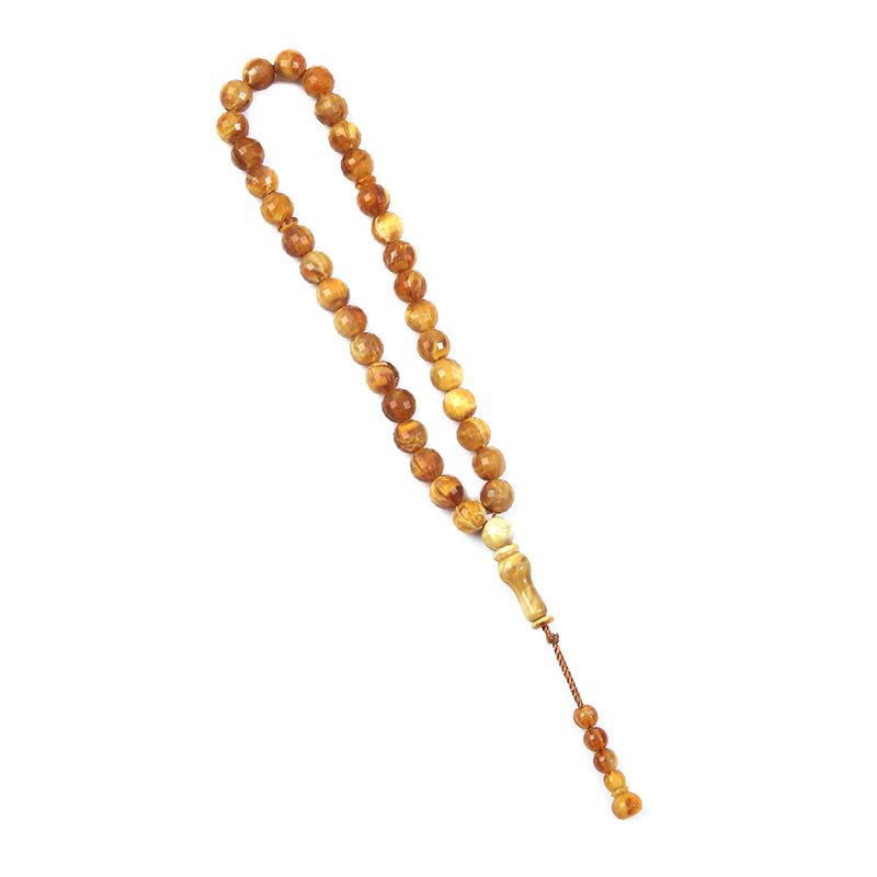 Nahöstliche muslimische Gebetsperlen: 12mm Arabischer Rosenkranz mit 33 Hand-Gebetsperlen.