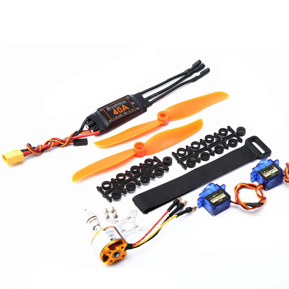 Kit De Motor Eléctrico, SG90 Servo 2212 KV2200 Motor Sin Escobillas Kit De Accesorios De Helice 6035 Para Motor De Avion Rc Kit Combinado De