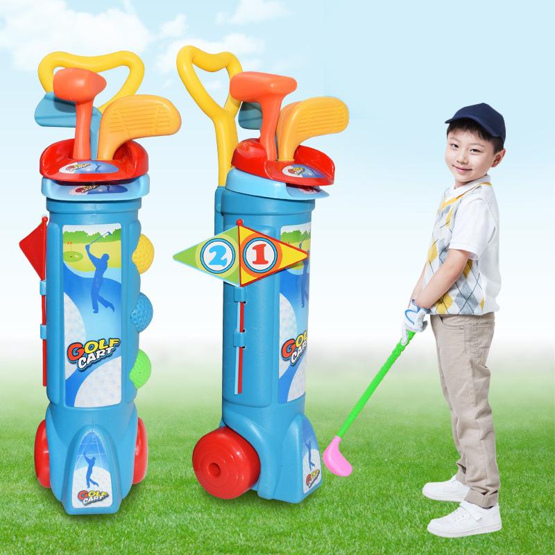 Parent-Boy Girl Golf Practice Fun Indoor Outdoor Sports Fitness Balls For Boy Girl Includes Balls Clubs Bases Flags