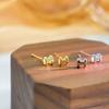 Mini Small, Glossy Letters H Three-dimensional Full Diamond Earrings Exquisite and Extremely Simple and Cold Wind Earrings