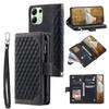 For Xiaomi Redmi 15C 4G (173mm) Wallet Case Rhombus Stitching Line PU Leather Phone Cover with Wrist Strap
