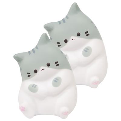 Agaplus Flauschige Marshmallow-Katze Makrelen Squishy Spielzeuge, 2er-Pack