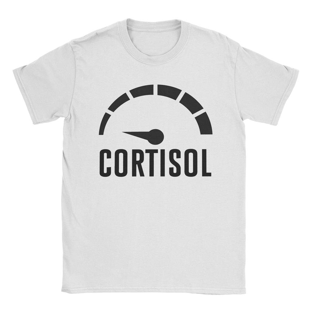 Unisex Unisex T-Shirt Lustiges Meme Niedrige Cortisolwerte Vintage Reine Baumwolle T-Shirts Kurzarm T-Shirts Rundhals Kleidung Party