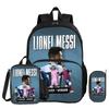 Learn, Travel Ghiozdan Școală Fotbalist M-Messi Set 3 Bucăți cu Buzunar Frontal Rucsac Geantă de Prânz, Toc de Creioane, Rucsac Sport