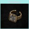 Vintage Inspired Athena Coin Ring For Women Adjustable Stylish Geometric Design
