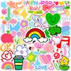 50 Small Fresh Dopamine Stickers Ins Style Cute Cartoon Flower Stickers DIY Suitcase Water Cup Stickers
