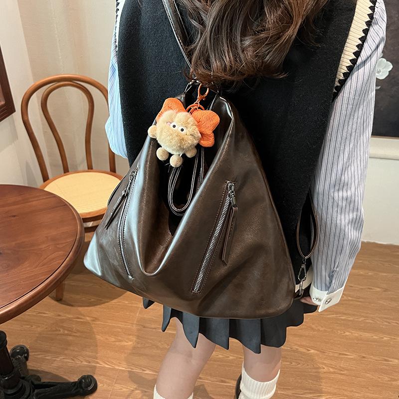 

Ретро сумка под мышкой женская сумка осень 2025 новая простая сумка-тоут универсальный повседневный рюкзак большой вместимости 38*16*35 кофейный