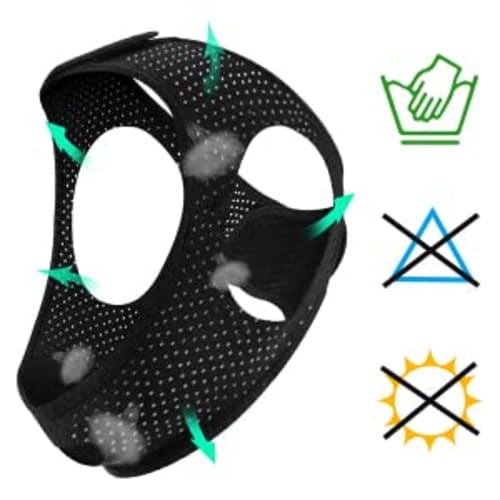 Anti-Snoring Device, Nose Breathing, Snoring Prevention Belt, Chin Support Support [Improved Skin-Friendly Fabric] Prevents Mouth Breathing, Reduces S