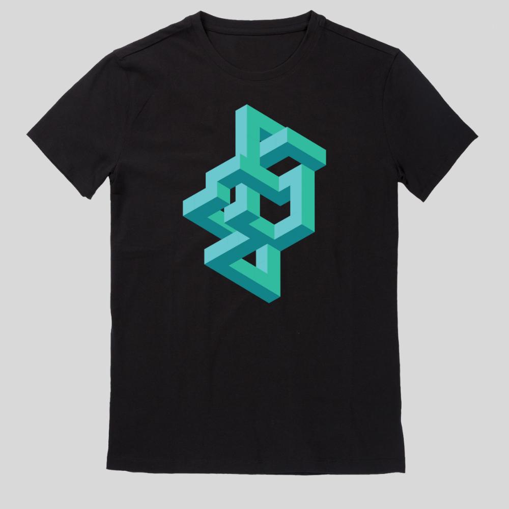 Abstract optical illusion t-shirt XL