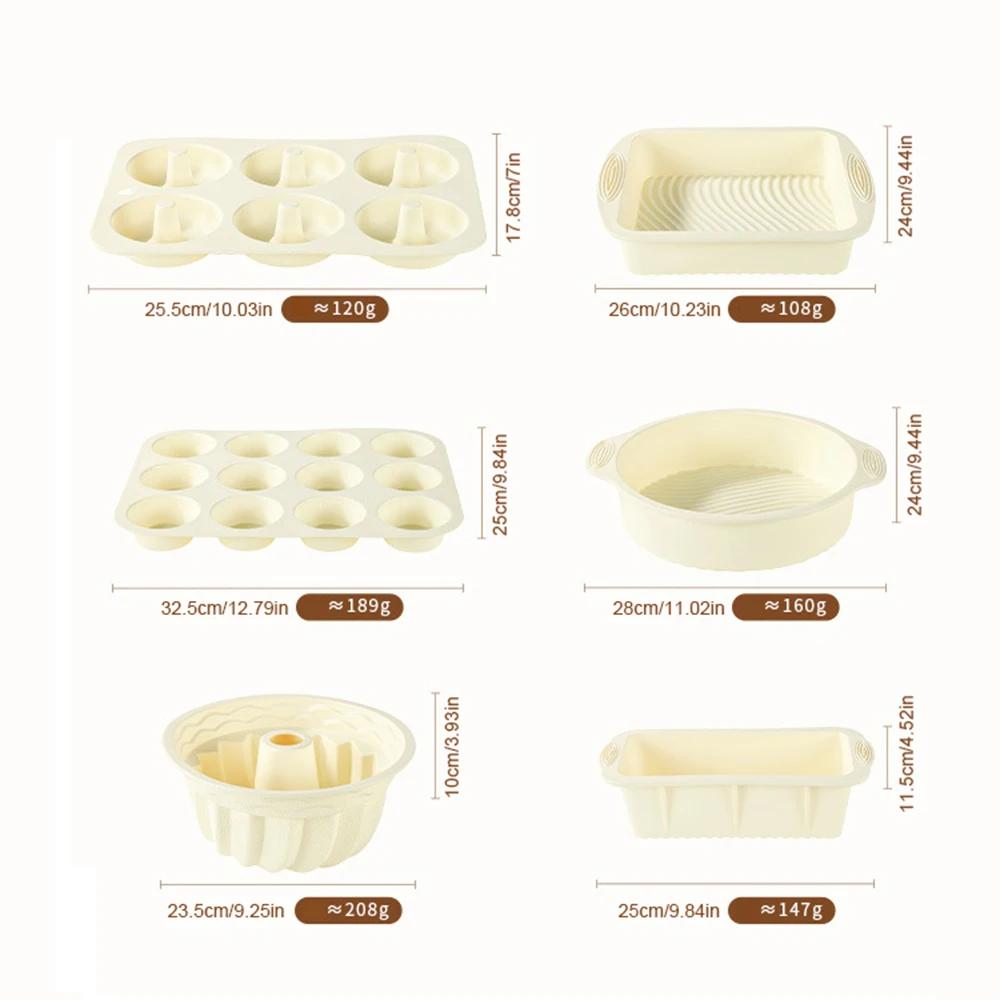 Silikon Kake Bakeform Sett Høy Temperaturbestandig Ovn Bakeplate Kake Brød Toastform Kjøkken Muffins Bakeform
