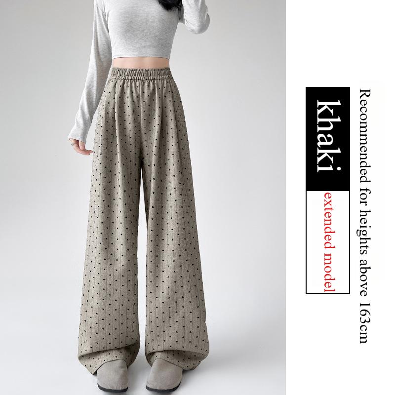 GMXIA Women's Fashion Casual Solid Color Print High Waist Pants & Capris