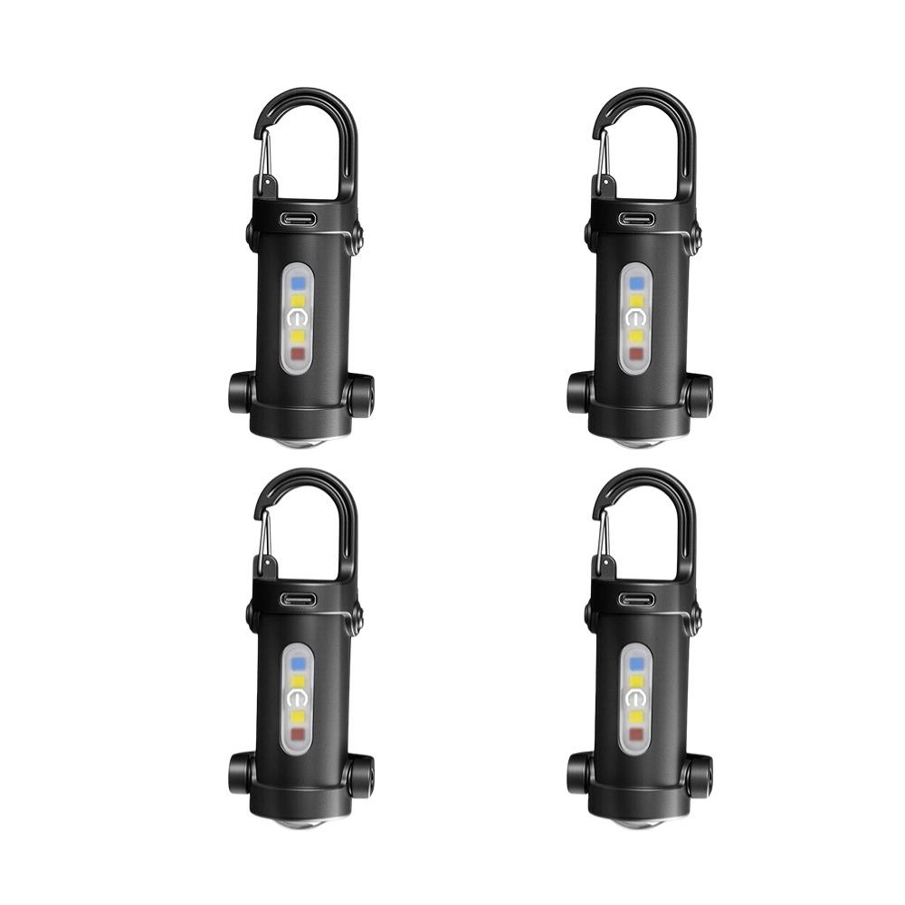 Portable LED Keychain Light Rechargeable Waterproof Mini Flashlight Ultra Bright Camping Pocket Lamp Multi-Function Work Light