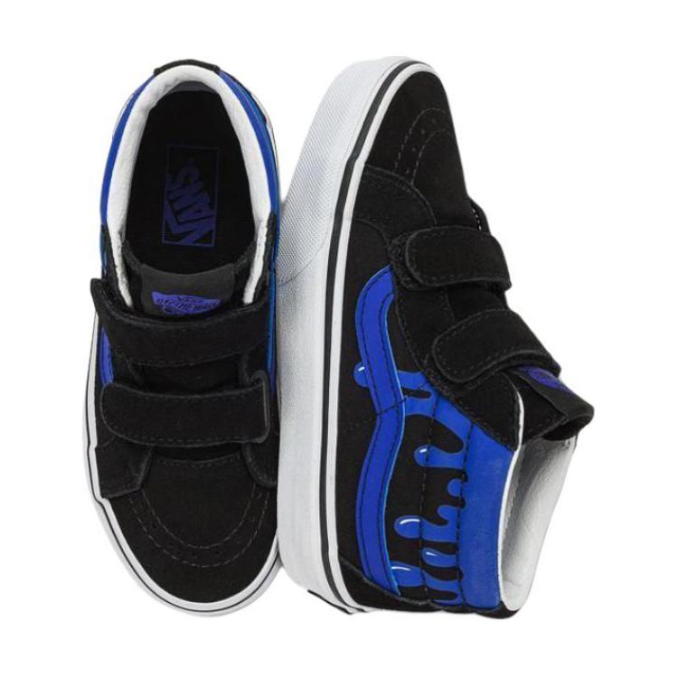 Vans Sk8 Reissue V Mid-Top Kids Skate Shoes Kids Sneakers Black Blue VN00018TY61