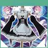 Re:Zero - Starting Life in Another World Twins Ram/Rem Vestito da Cameriera Cosplay di Qualità Premium con Copricapo