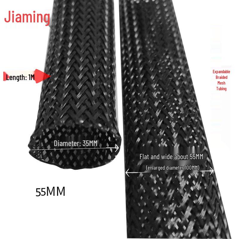 Tubulatură PET Negru Extensibilă Împletită: Protector Ham Cablaj Auto Piele de Șarpe