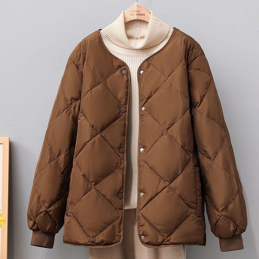 

Women s Fashionable Solid Color Cotton Loose Jacket for Winter M (100-115 lbs) чёрный