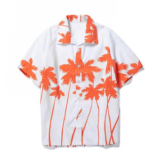 Herreskjorte Bananmønster Enkeltspent Sommer Hawaiisk Knapper Skjorte for Fest