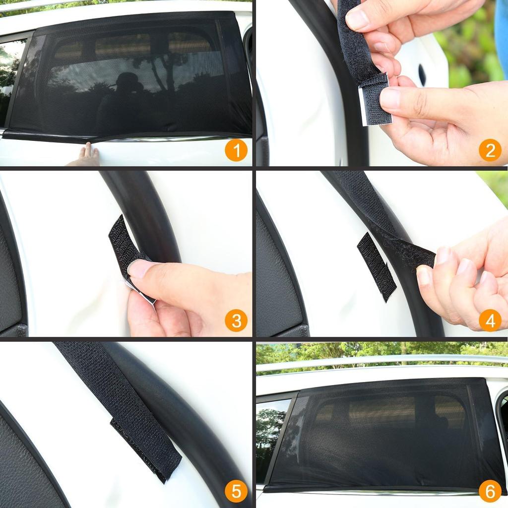 2Pack Car Window Shades Mesh Screen 27"X43", Universal Fit Most Of Cars, Large SUV, Pickup, Sunshade For Car Camping UV Protection Breathable Mesh