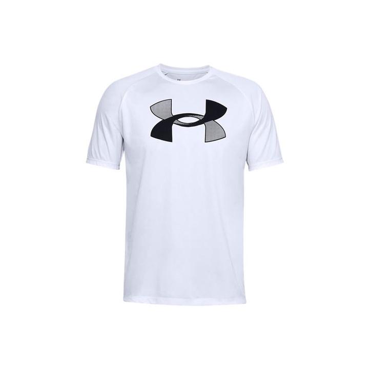 Under Armour Logo Print Solid Color Loose Fit T-Shirt Men tops White 1357234-100