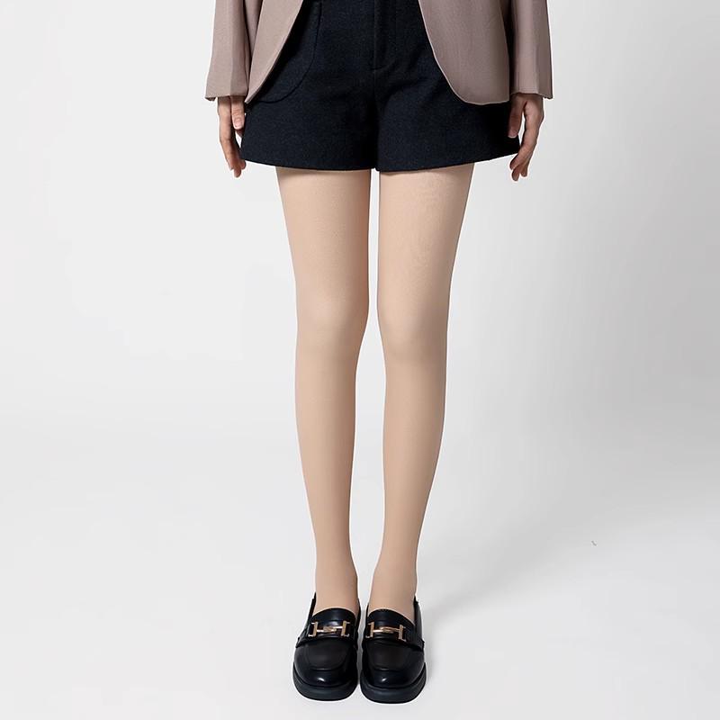 Women's Double Layer Fleece Lined Button Pantyhose for Autumn/Winter