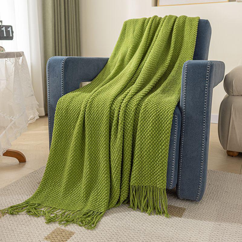G5Z Luxuriöses Wollsofa & Nickerchen-Decke - Einfarbige, Ins-Stil, Schal-Überwurf, Bettende-Dekoration