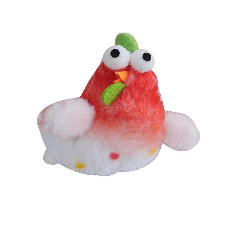 Cute Trendy Chicken Plush Toy Keychain Adorable Soft Long-haired Stuffed Animal