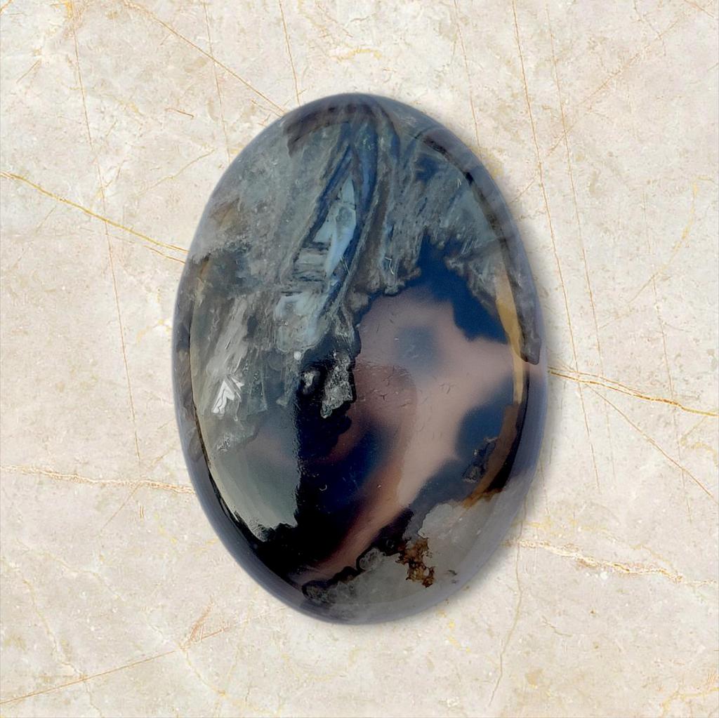 Pendent Size Oval Natural Turkish Stick Agate Cabochon Gemstone, 34.50 Carat, 29x20x5 MM Size Cabochon.