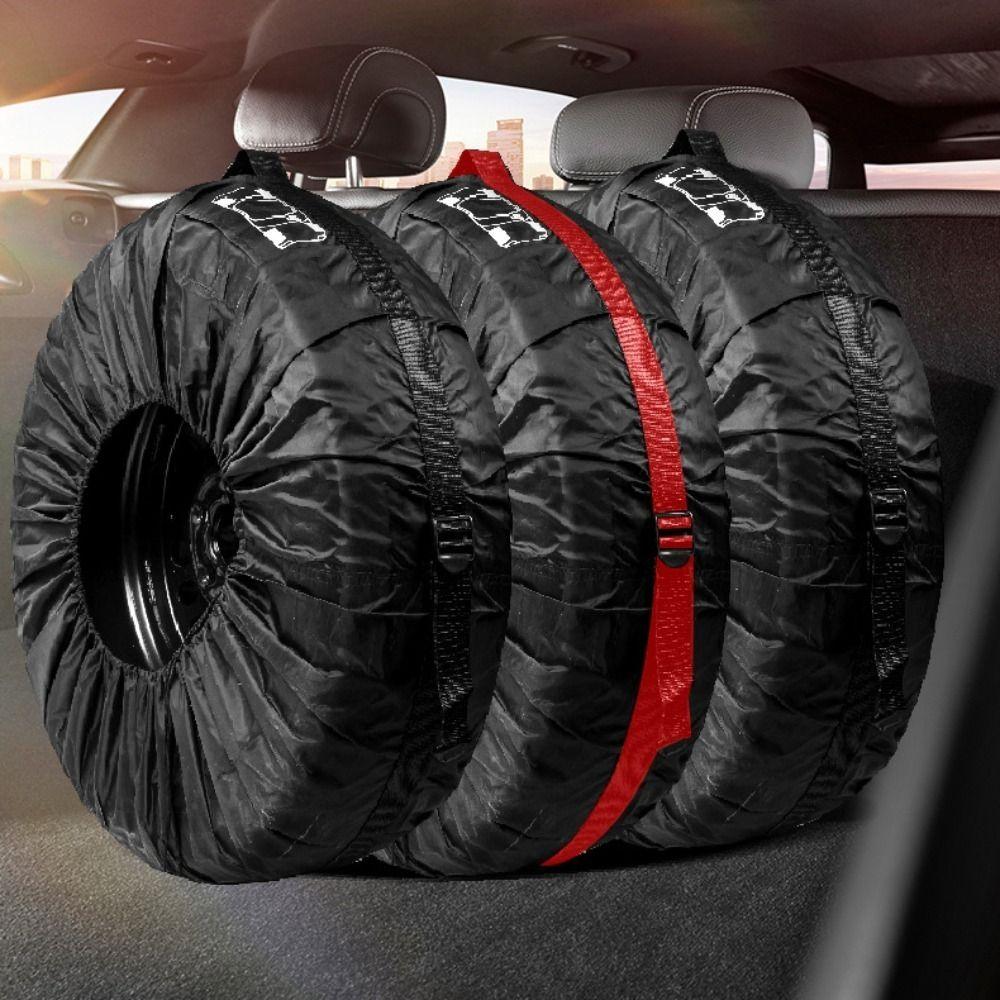 

Polyester Car Spare Tire Cover Dust-proof Protection Spare Tire Bag Vehicle Tyre S червоний