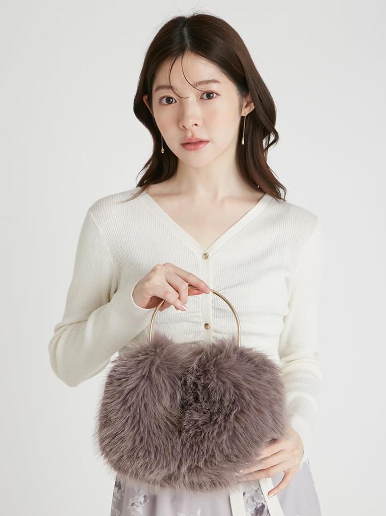 Selford Faux Fur Metal Handle Round Bag CWGB254501 MOC Women's