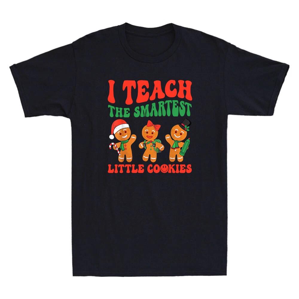 I Teach Smart Cookies Funny Christmas Santa Gingerbread Graphic Me s T-Shirt NEW S