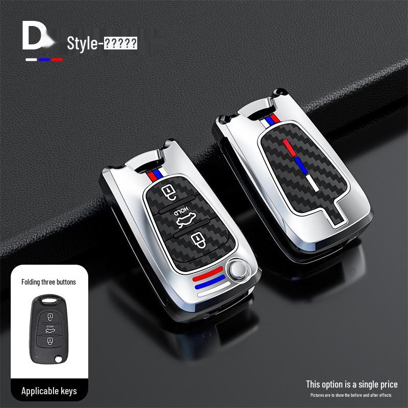 Car Key Case for Kia K2 K5, Hyundai Elantra, Langdong, Reina, ix35, Sportage - Protective Shell with Buckle