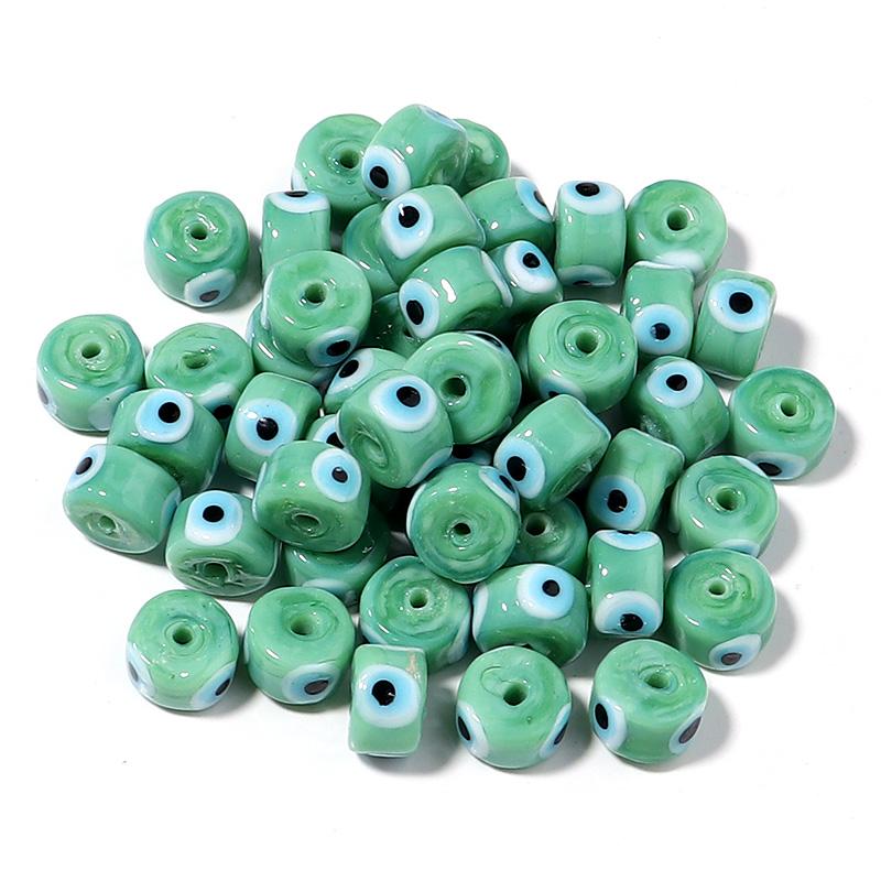 10pcs/lot 9mm Flat Round Lampwork Beads Colorful Evil Eye Loose Spacer Glass Beads For DIY Fashion Bracelet Earrings Accessories