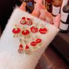 New Year's Eve Fortune Red Lantern Earrings for Women: Trendy, Fashionable, and Versatile
