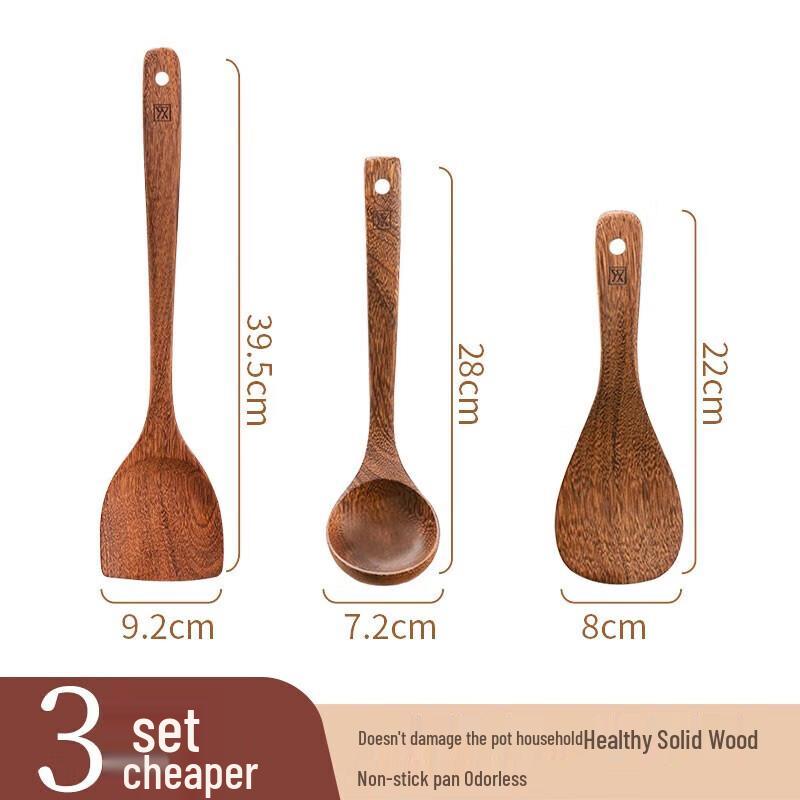 Shuangqiang 3-Piece Wooden Kitchen Utensil Set