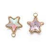 18k Gold-Plated Stainless Steel Star Pendant with Colorful Diamond-Accents - DIY Earring & Bracelet Jewelry Accessories