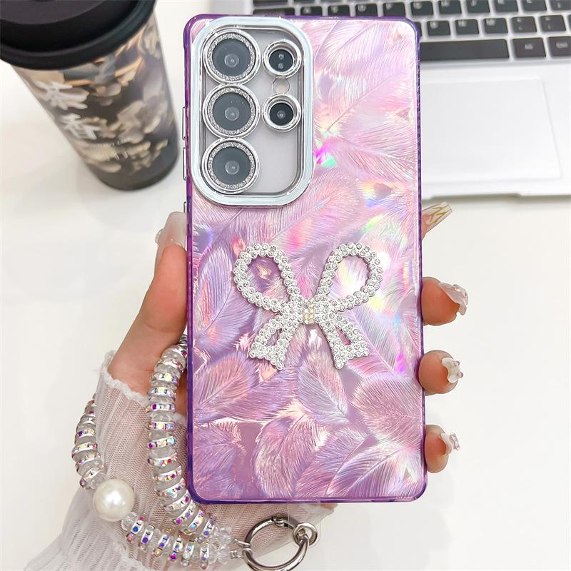 Dreidimensionales Schleifenplattieren Imd Geeignet für Samsung S25 UltraA36A16 Handyhülle mit Armband Objektivfolie S24