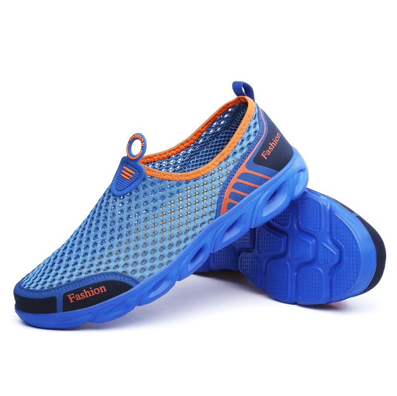 Summer Men's Shoes Slippers One Foot Stirrup Mesh Trail Shoes Wadeable&Casual Sneakers Footwear Walking Shoes Sandals Black39 45