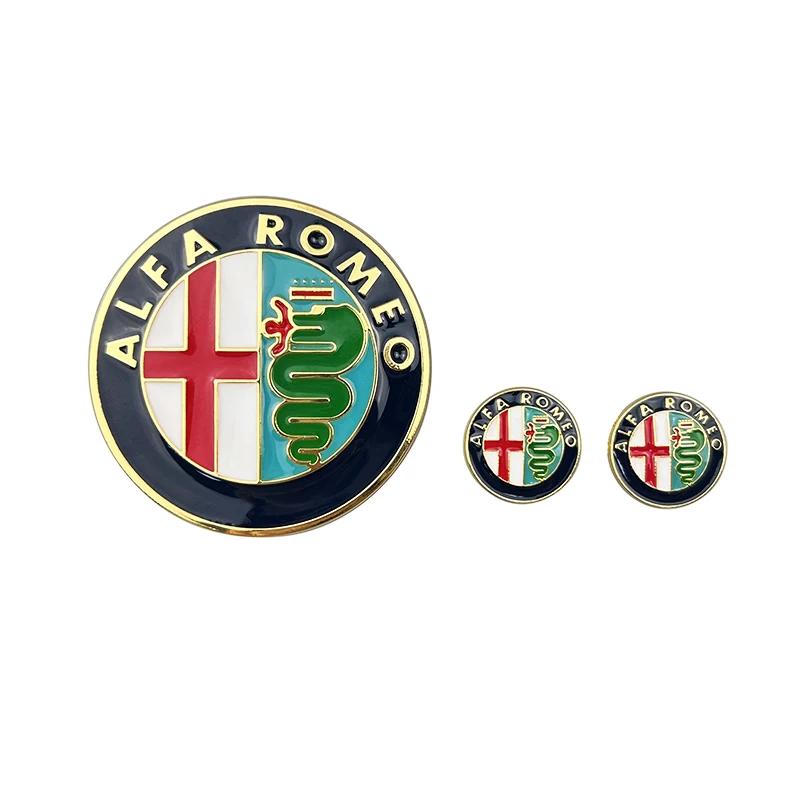 3pcs Alloy Car Styling Center Console Knob Patch Gear Panel Stickers for Alfa Romeo Giulia 159 147 156 Stelvio Giulietta Mito