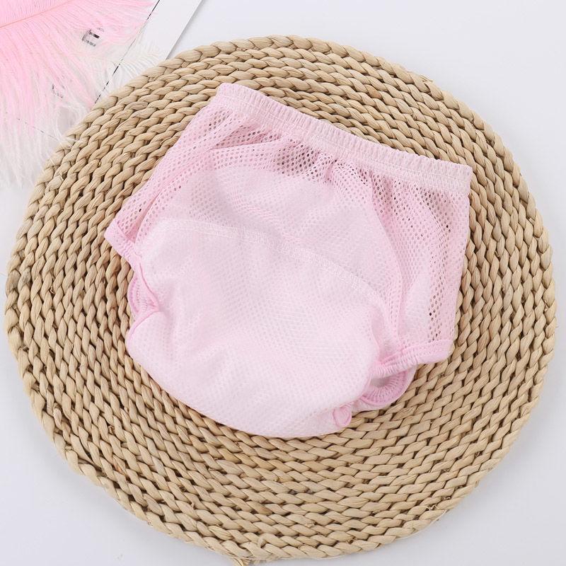 

Дышащие сетчатые тренировочные штаны для новорожденных - Моющиеся хлопковые подгузники для младенцев летом. Size 100 (16-24 jin) розовый