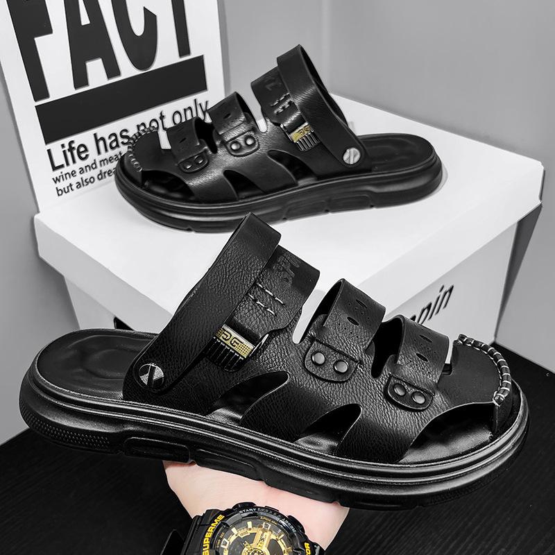 Men's sandals summer new fashion trend versatile personality platform two wear bag head slippers travel beach sandals